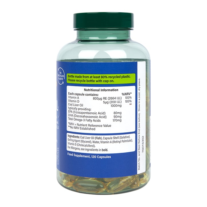 Holland & Barrett Pure Cod Liver Oil 1000mg 120 Capsules